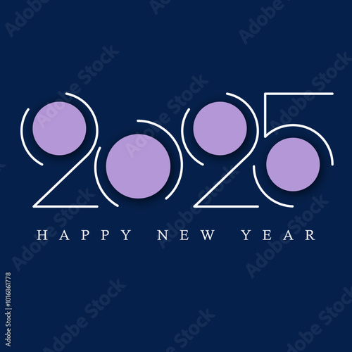 Happy new year 2025 design simple template banner vector illustration for greeting card, invitation card, new year party, new year night, celebration, festival concept