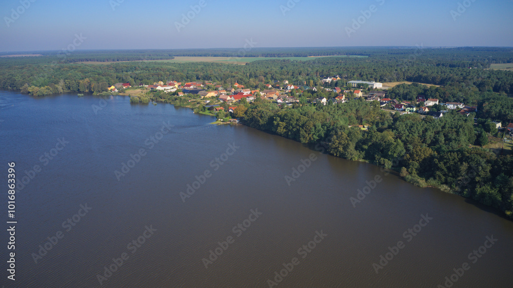 Fototapeta premium Griebo bei Wittenberg. Elbe-Hochwasser 9/24.