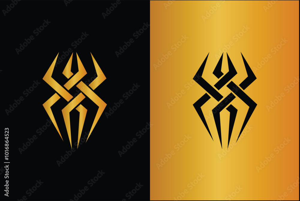 Spider royal logo with triangle on multiple backgrounds - Spider logo design vector illustration icon emblem Spider royal logo with triangle on multiple backgrounds - Spider logo design vector illustration icon emblem