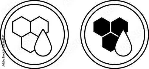 Labels Ceramide. Black and White Vector Icons. Sticker For Cosmetic Packaging. Concept Skin Care