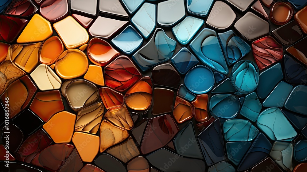 Vivid mosaic tiles forming abstract pattern Vivid mosaic tiles forming abstract pattern