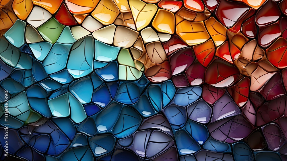 Vivid mosaic tiles forming abstract pattern Vivid mosaic tiles forming abstract pattern
