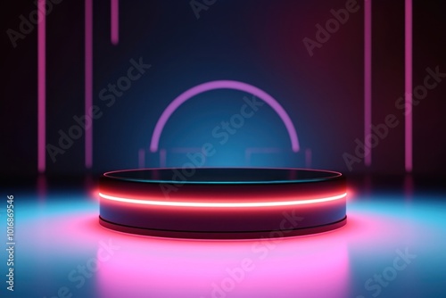 Neon bokeh background lighting purple illuminated.