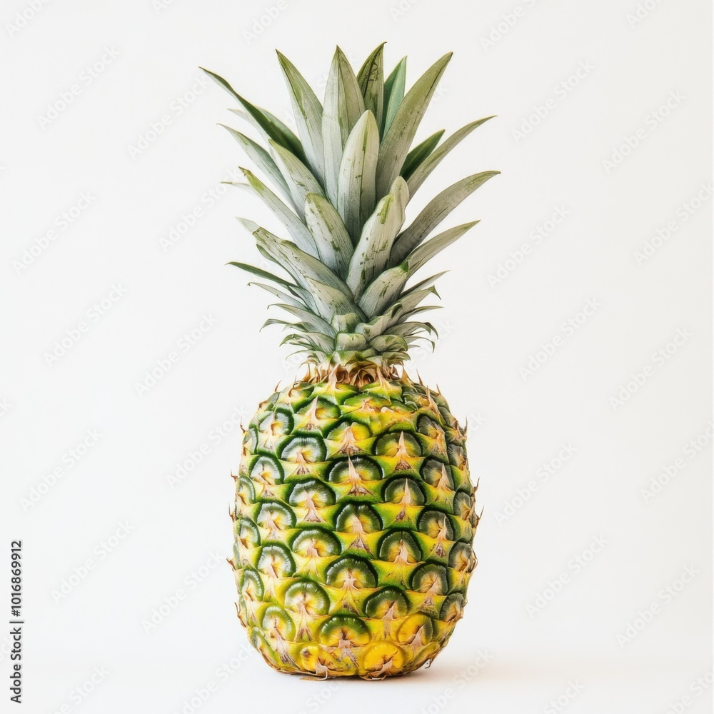 A pineapple, against a white background A pineapple, against a white background