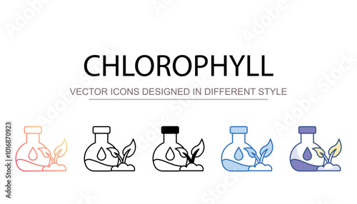 Chlorophyll icon design with white background stock illustration
