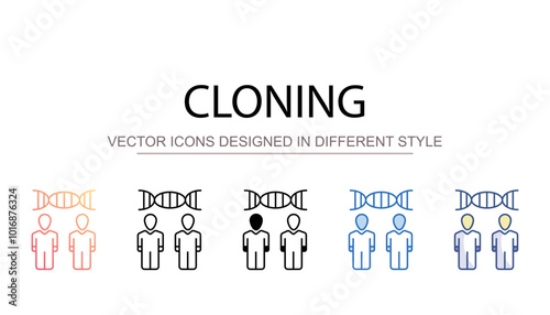 Cloning icon design with white background stock illustration