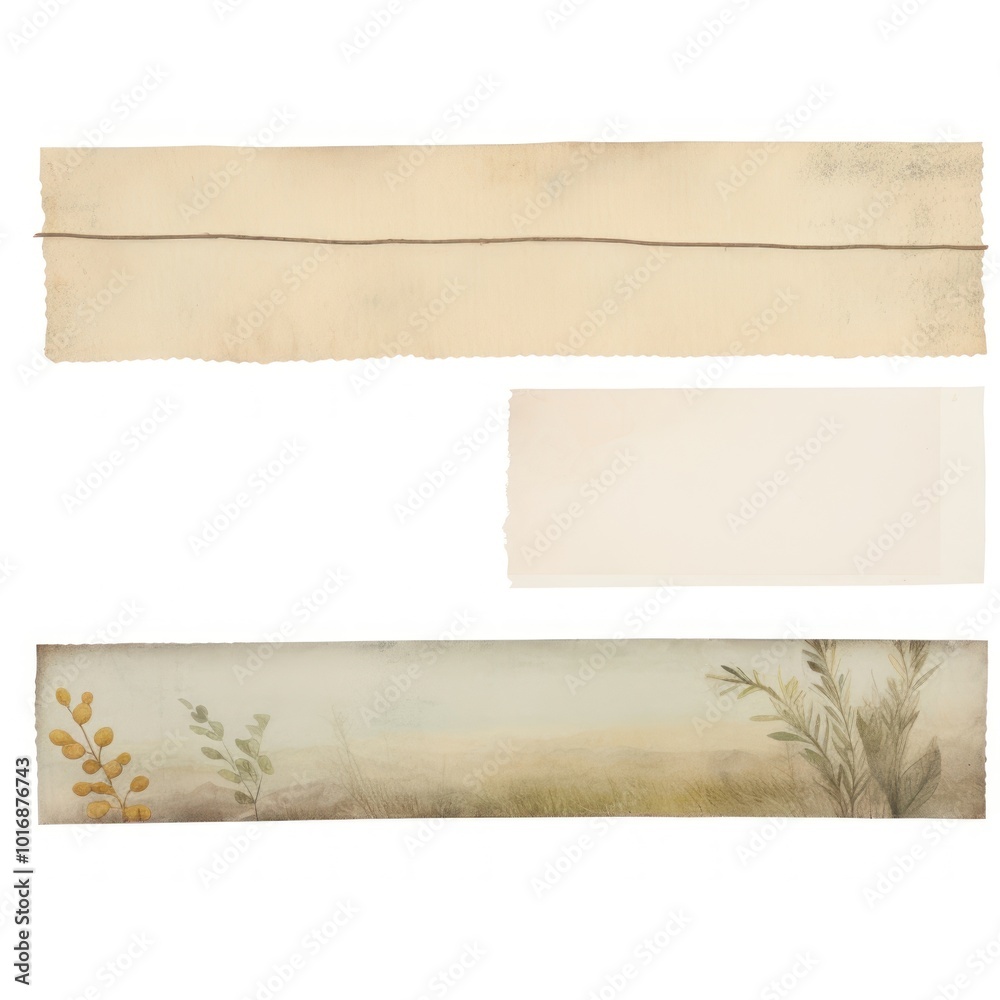 Fototapeta premium Tape stuck on the nature painting paper art.