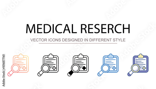 Medical Reserch icon design with white background stock illustration