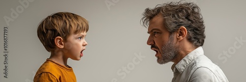 Fatherson conflict scene highlighting generational differences, emotions, and tension for psychology, parenting, and family dynamics studies photo