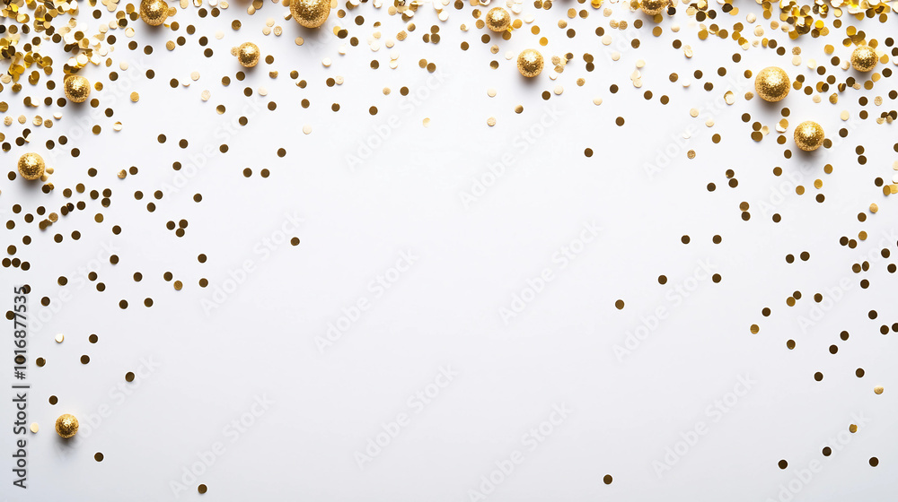Fototapeta premium Festive Golden Decorations and Sparkling Stars Creating a Magical Atmosphere for Celebrations