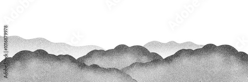 A wave of black dots with a sandy texture. An abstract, grainy background featuring a noisy gradient pattern.
