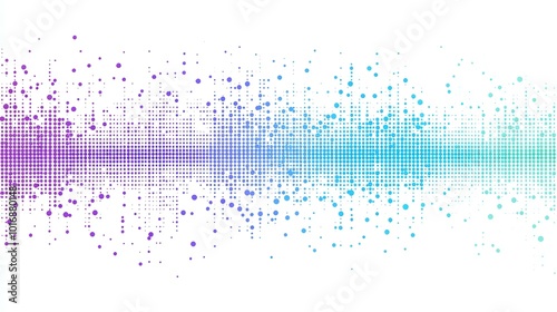 Abstract gradient pattern of colorful dots on white background