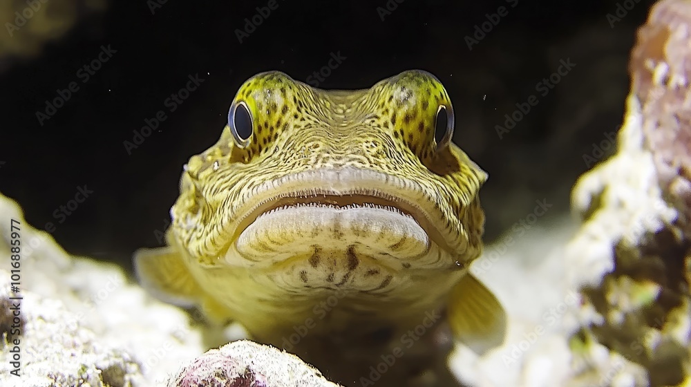 Close-Up of a Unique Underwater Fish Species Close-Up of a Unique Underwater Fish Species
