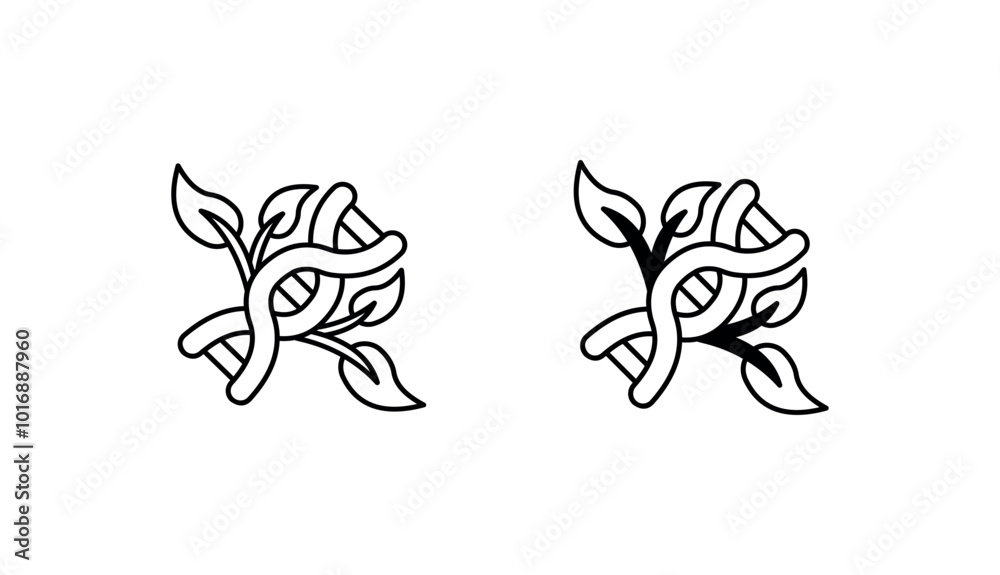 Leaf Dna icon design with white background stock illustration Leaf Dna icon design with white background stock illustration
