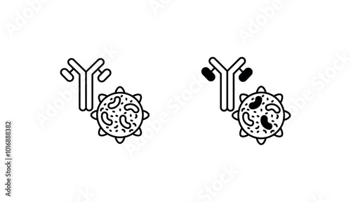 Antibody icon design with white background stock illustration
