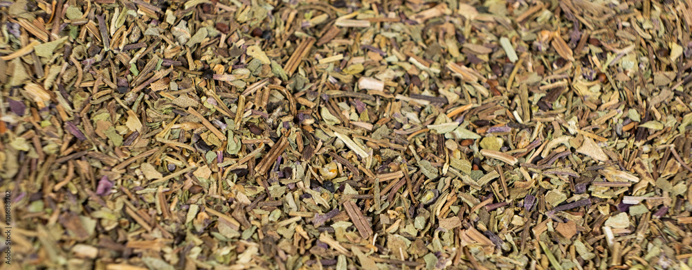 Dry basil spice seasoning macro texture banner Dry basil spice seasoning macro texture banner