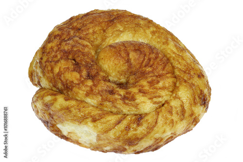 Dutch Zeeuwse bolus pastry isolated on white background