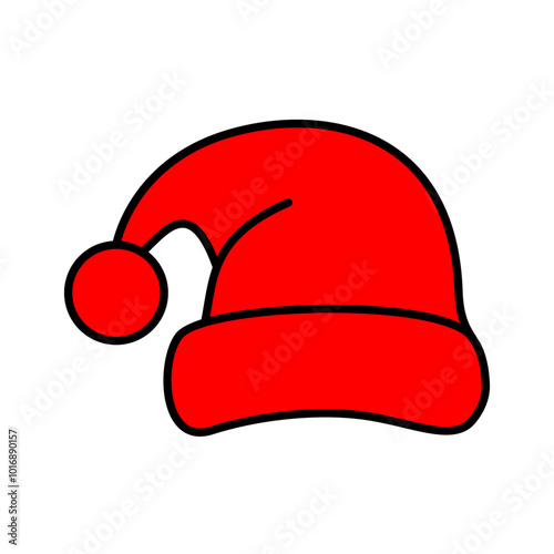 santa hat icon vector illustration, isolated on white