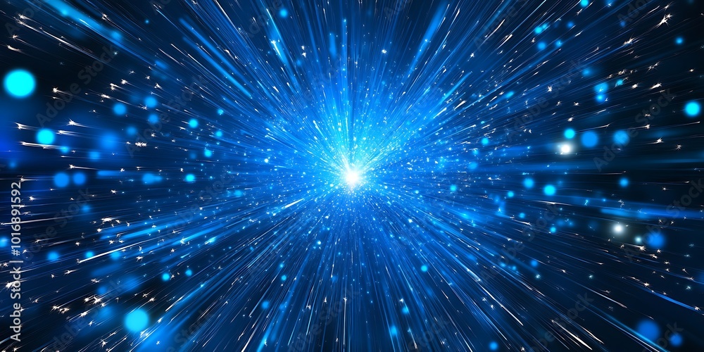 Light speed, hyperspace, space warp in blue background
Light speed, hyperspace, space warp in blue background