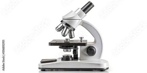 Microscope isolated on white background with clipping path