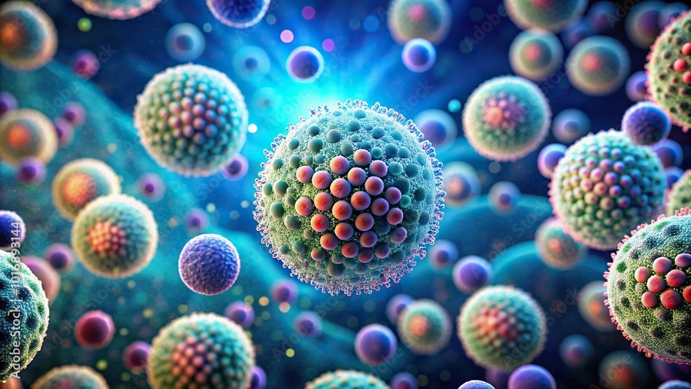 Microscopic organisms viewed at a tilted angle through a microscope Microscopic organisms viewed at a tilted angle through a microscope