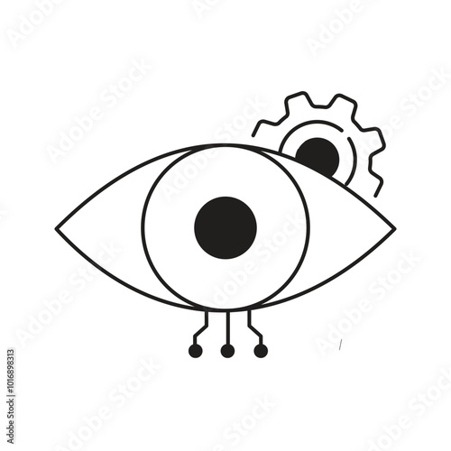 AI Computer Vision Detection Eye Vector Icon Design, object detection, visual systems, neural networks, digital eye