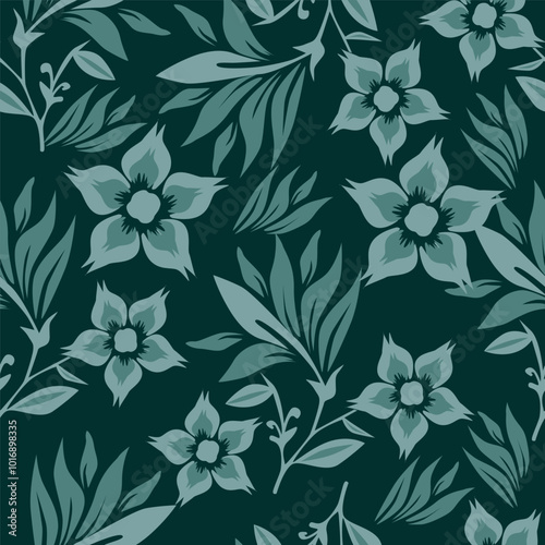 Wallpaper Mural Vintage seamless floral pattern. Liberty style background of small pastel colorful flowers. Small flowers scattered over a white background. Stock vector for printing on surfaces Torontodigital.ca