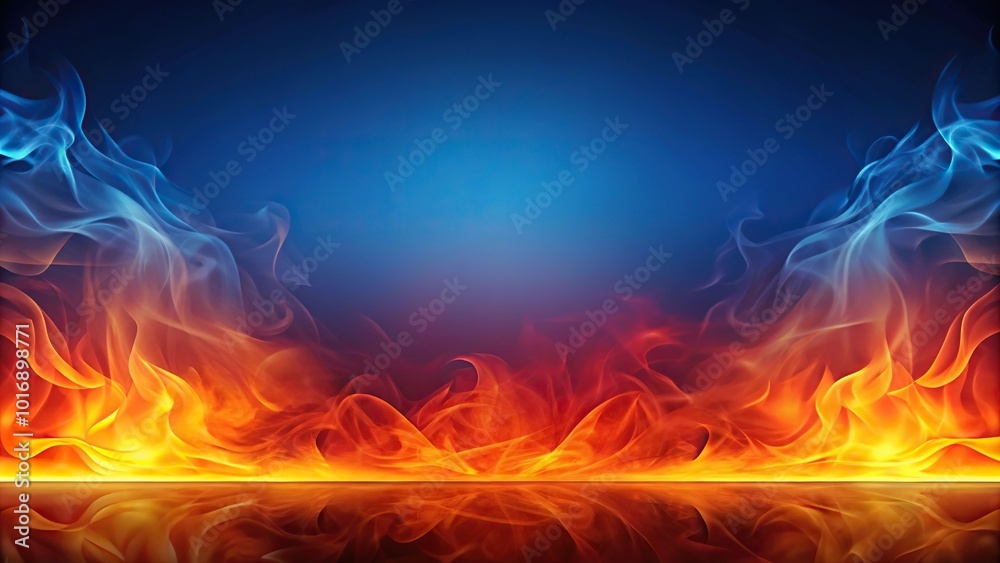 Minimalist abstract design featuring fiery and cool tones in swirling patterns Minimalist abstract design featuring fiery and cool tones in swirling patterns