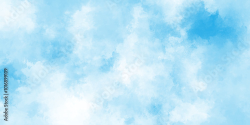 abstract watercolor scraped grungy background, Modern and paper texture design with sky blue cloud paint brush, Hand painted light blue background with watercolor.
