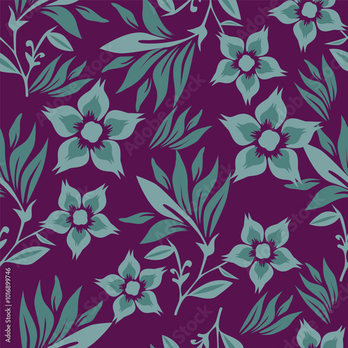 Wallpaper Mural Vintage seamless floral pattern. Liberty style background of small pastel colorful flowers. Small flowers scattered over a white background. Stock vector for printing on surfaces Torontodigital.ca