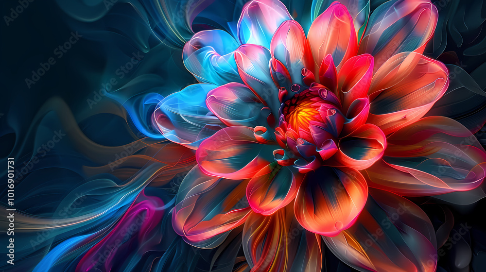 abstract flower generated AI abstract flower generated AI