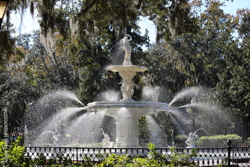 Fotografía Forsyth Park Fountain, Savannah, Georgia Landmark