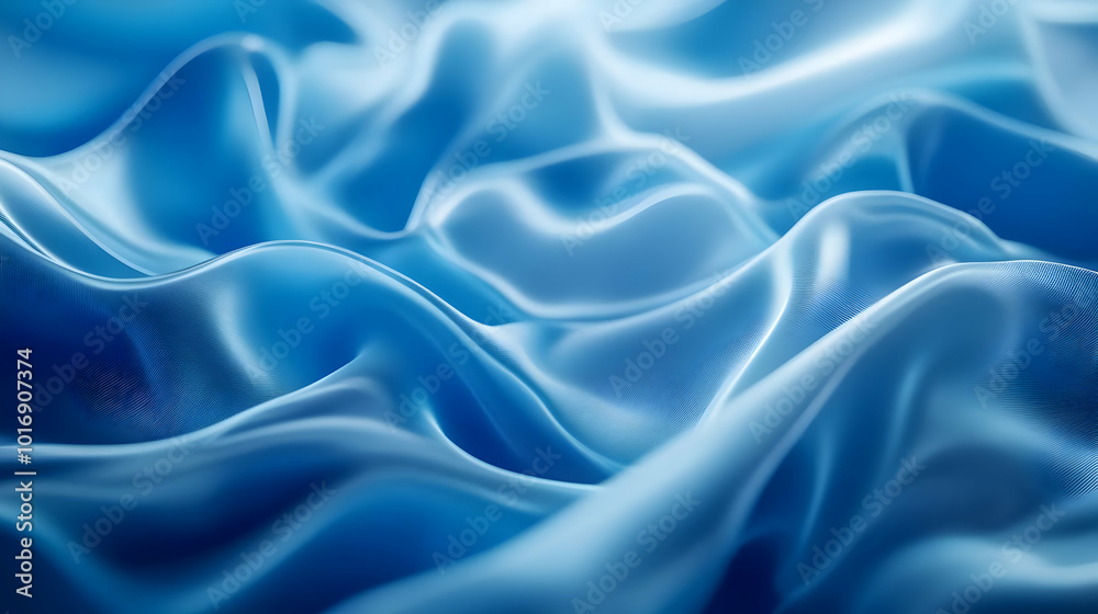 Abstract Blue Fabric Waves Background Illustration