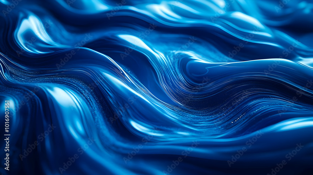 Obraz premium Abstract Blue Liquid Waves Background