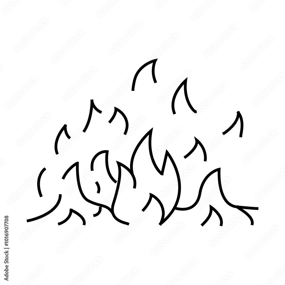 flame fire line icon vector. flame fire sign. isolated symbol illustration flame fire line icon vector. flame fire sign. isolated symbol illustration