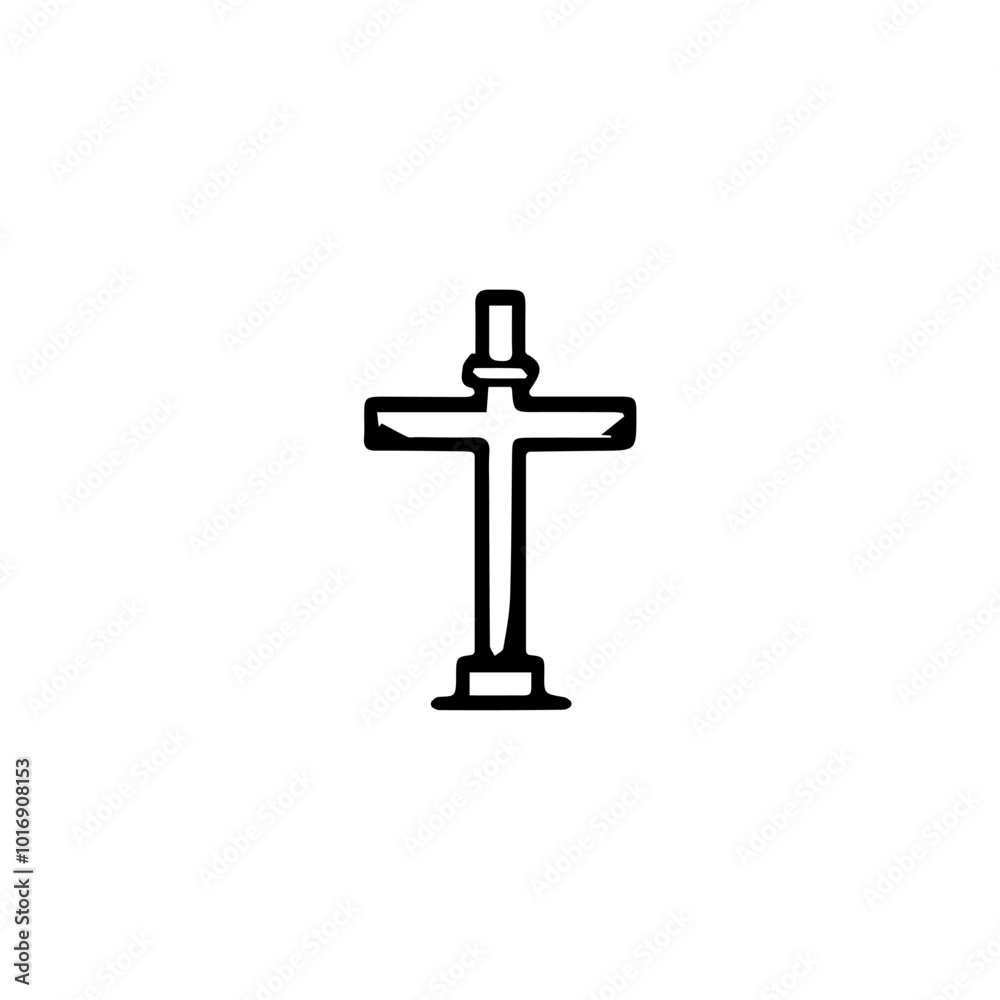 Cross of black and white colors, unusual shape, symbol of Christianity icon. Cross of black and white colors, unusual shape, symbol of Christianity icon.