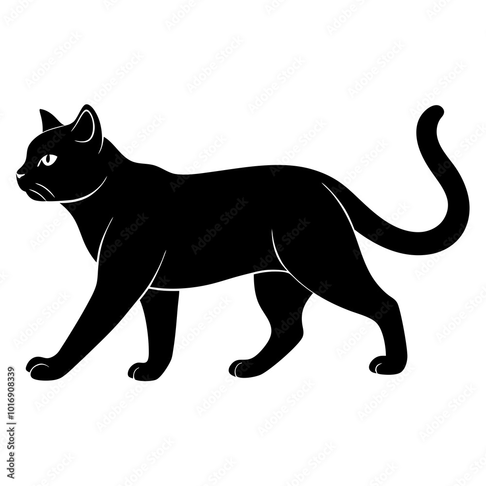 Walking cat silhouette vector Walking cat silhouette vector