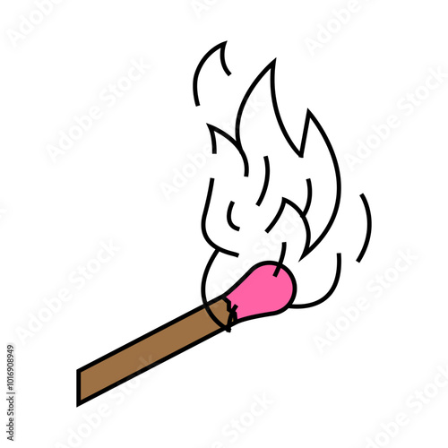 ignite hot line icon vector. ignite hot sign. isolated symbol illustration