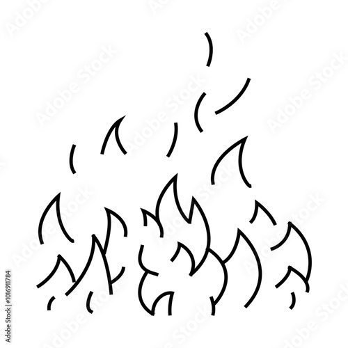 blaze fire line icon vector. blaze fire sign. isolated symbol illustration