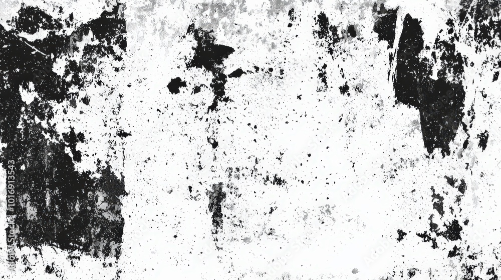 Fototapeta premium The image features a textured background marked by a chaotic arrangement of black and white tones, resembling weathered stone or aged concrete