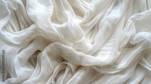 close up of white silk generated AI