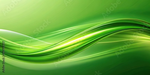Abstract green swoosh background with smooth elegant waves