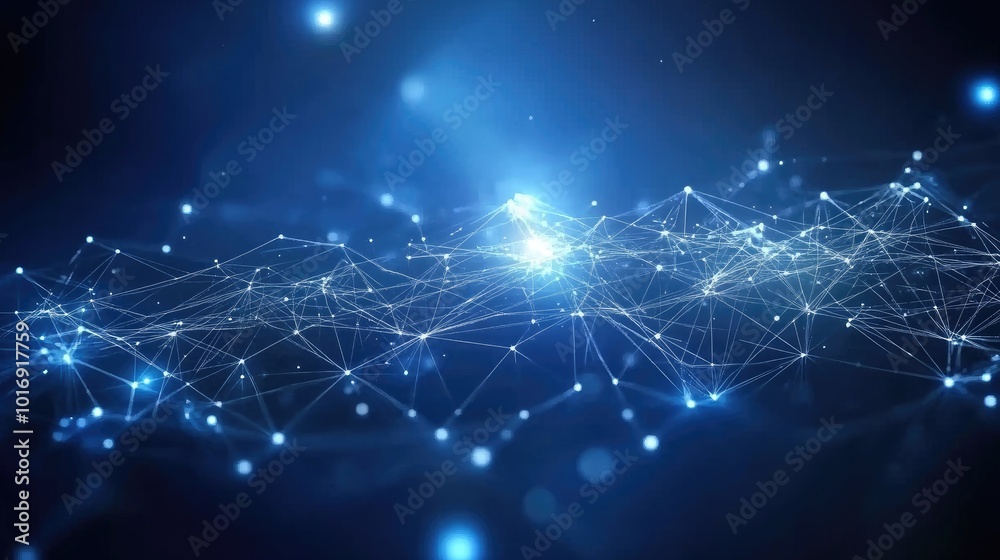 Abstract Network Connection in Blue Light Abstract Network Connection in Blue Light