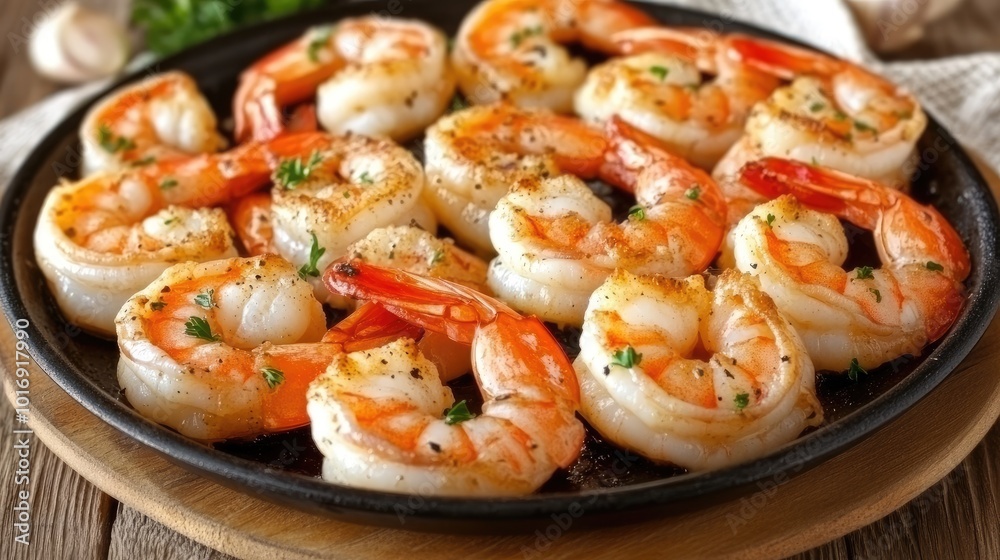 Delicious Grilled Shrimp on a Serving Plate Delicious Grilled Shrimp on a Serving Plate