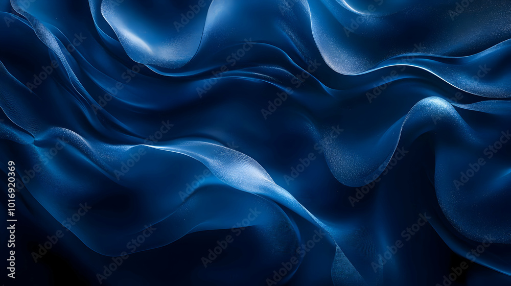 Obraz premium Abstract Blue Wavy Background - 3D Design
