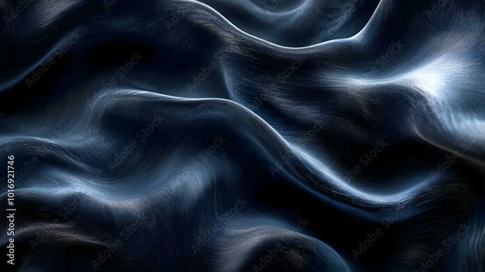 Obraz premium Abstract 3D Dark Blue Wavy Lines Background