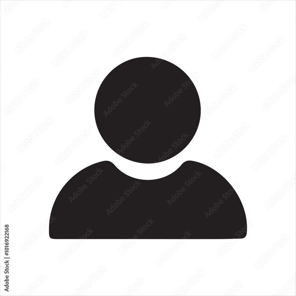 Man icon on the button vector silhouette Man icon on the button vector silhouette