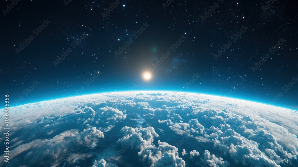 A futuristic space station orbiting Earth, a testament to human ingenuity and the possibilities of space exploration.