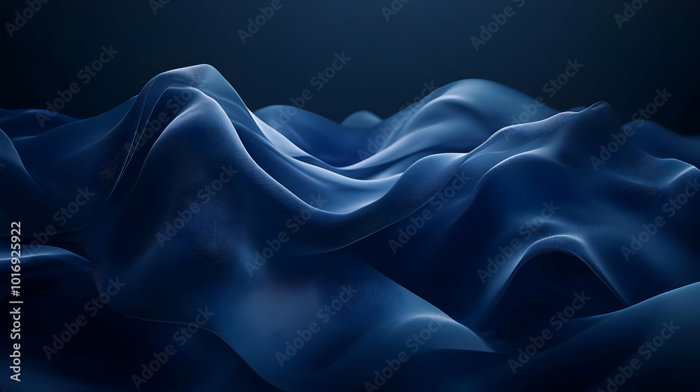 Obraz premium Abstract Blue Wavy Background 3D Illustration