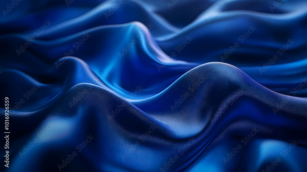 Obraz premium Abstract Blue 3D Background - Wavy Texture